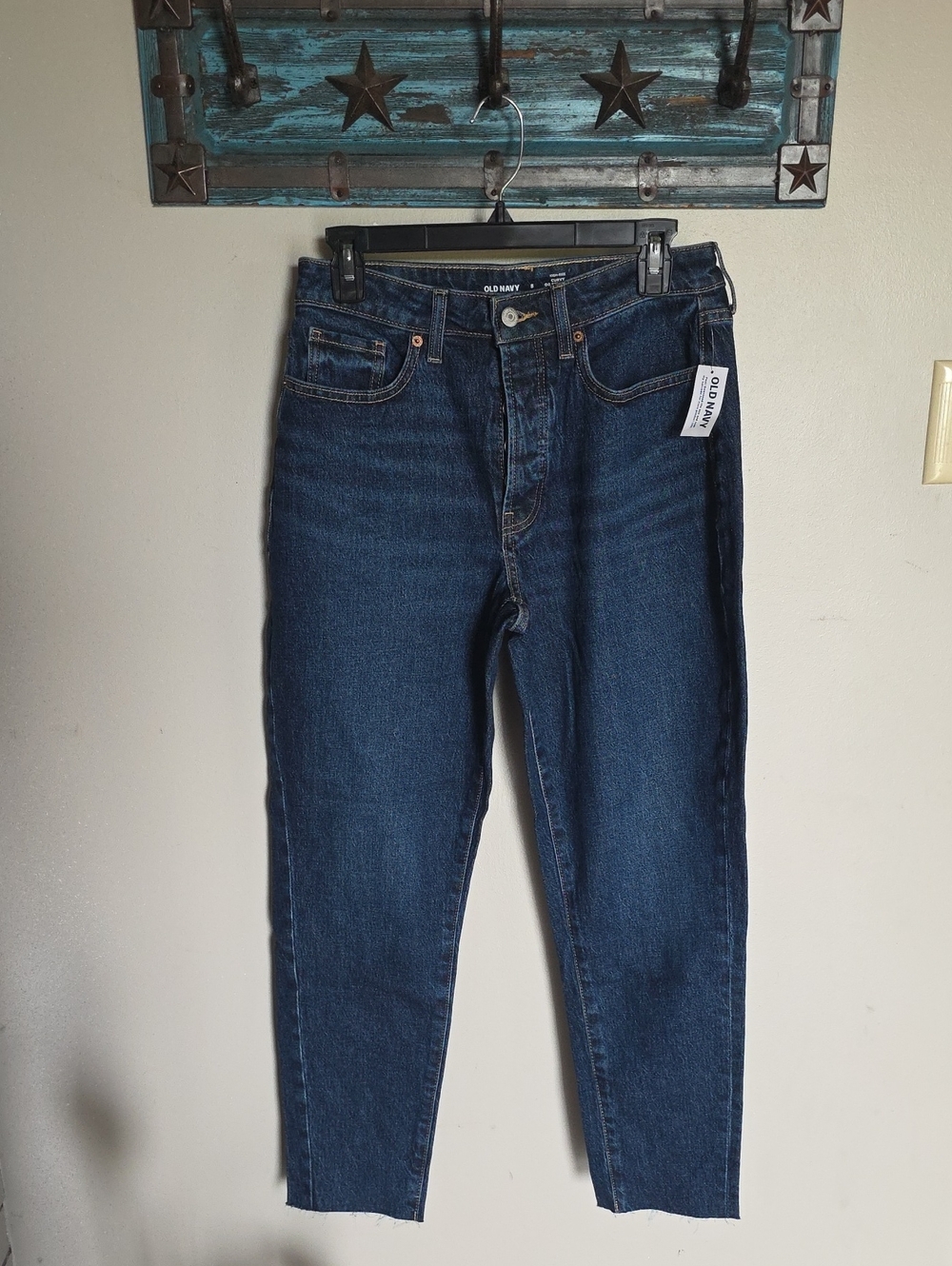 NWT Old Navy Women's Dark Blue High-Rise Curvy OG  Straight-Leg Jeans